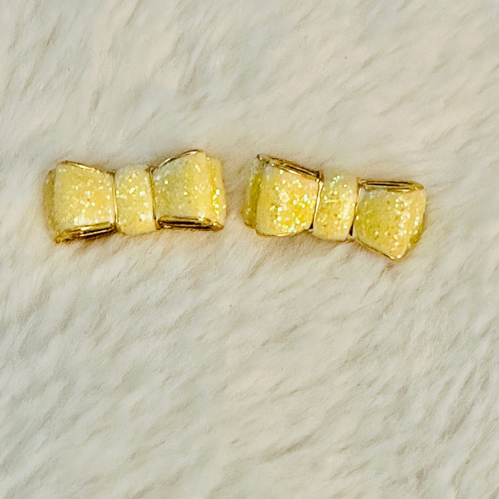 Kate Spade Bow Stud Earring in Iridescent Glitter